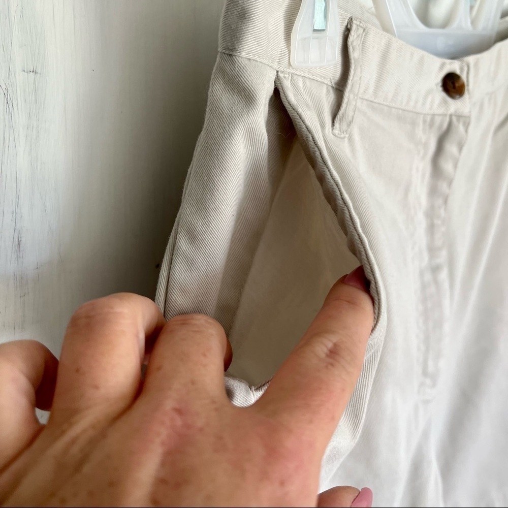 VINTAGE 90s Y2K Khaki Tan High Rise Wide Leg Shorts Cottagecore Grannycore 12 - Picture 5 of 14